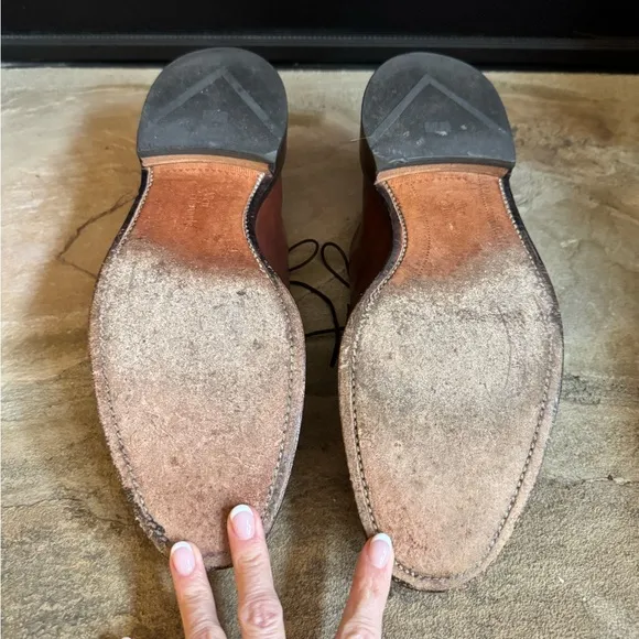 Vintage Allen Edmonds brown Hancock split toe‎ Oxford dress shoes
