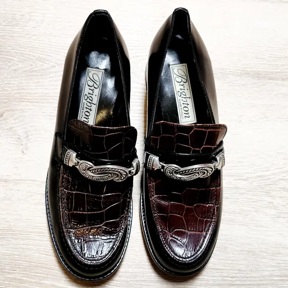 Vintage Brighton Sofia Women Loafers Shoes Size 6M Leather Made in Italy Nwot