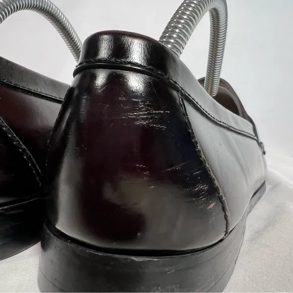 Vintage Cole Haan Burgundy Pinch Tassel Leather Loafers Dress Shoes Size 8