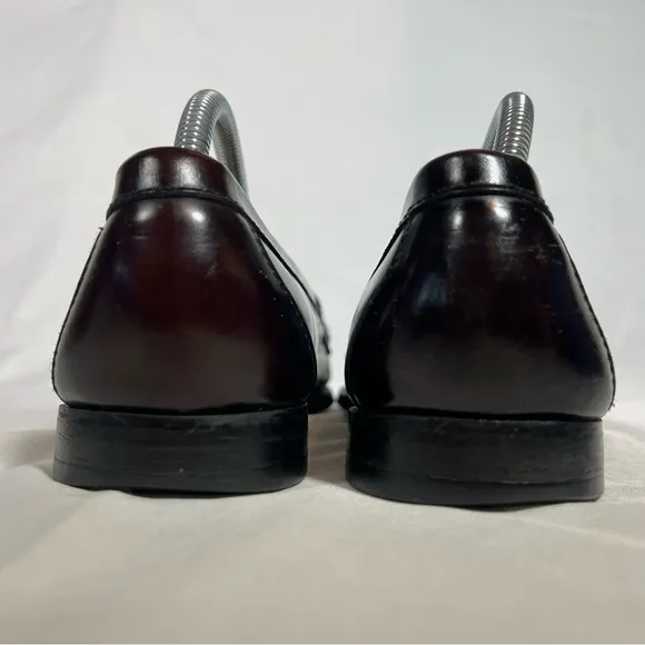 Vintage Cole Haan Burgundy Pinch Tassel Leather Loafers Dress Shoes Size 8
