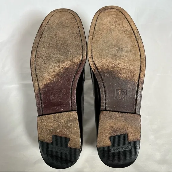 Vintage Cole Haan Burgundy Pinch Tassel Leather Loafers Dress Shoes Size 8