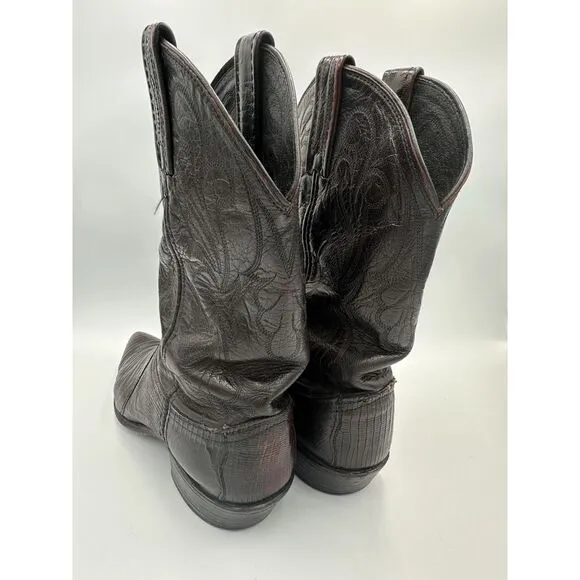 Vintage Dan Post Hand Crafted Exotic Iguana Leather Cowgirl‎ Boots El Paso 8M
