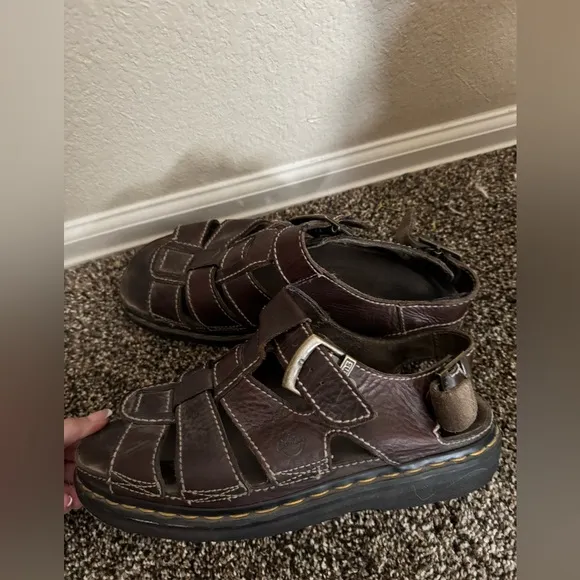 Vintage Doc Martens Chunky Fisherman Sandals Sz 11 Mens Brown Y2K