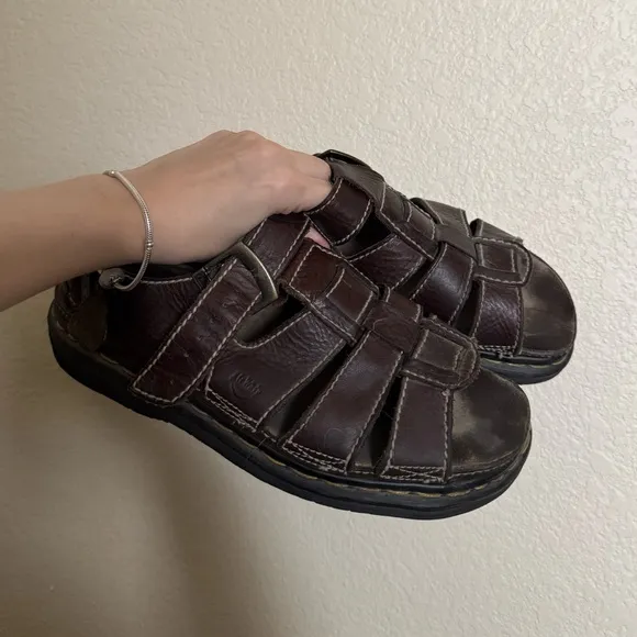 Vintage Doc Martens Chunky Fisherman Sandals Sz 11 Mens Brown Y2K