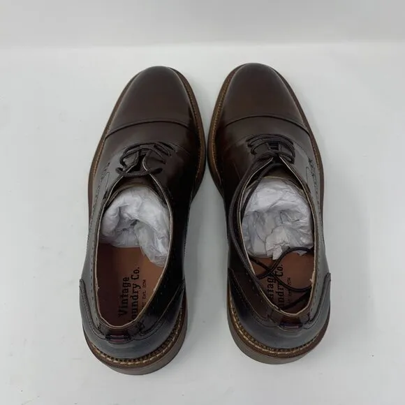 Vintage Foundry Co. Cyrus VF1514 Dress Shoes Men 10.5 Brown Cap Toe Oxford S0671