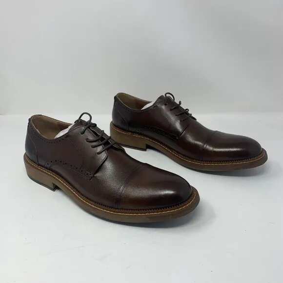 Vintage Foundry Co. Cyrus VF1514 Dress Shoes Men 10.5 Brown Cap Toe Oxford S0671