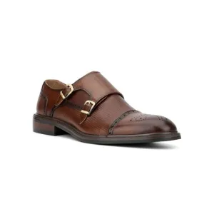 VINTAGE FOUNDRY CO. Mens Brown Double Monk Strap Morgan Cap Loafers Shoes 11