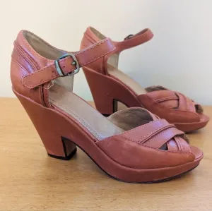Vintage Frye Leather Platform Sandals Retro Western Disco