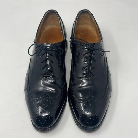 Vintage Johnston &amp; Murphy black wingtip dress shoes men’s 9