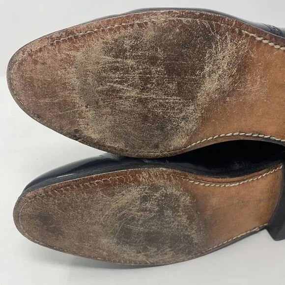 Vintage Johnston &amp; Murphy black wingtip dress shoes men’s 9