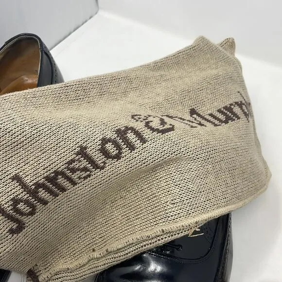 Vintage Johnston &amp; Murphy black wingtip dress shoes men’s 9
