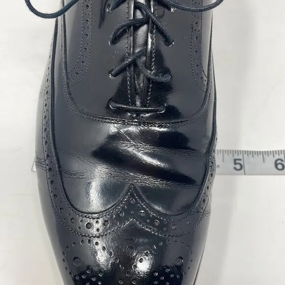 Vintage Johnston &amp; Murphy black wingtip dress shoes men’s 9