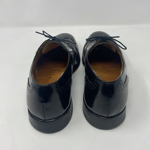 Vintage Johnston &amp; Murphy black wingtip dress shoes men’s 9
