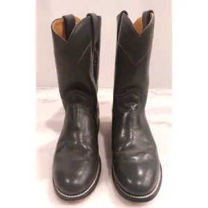 Vintage‎ Justin Ropers Grey Kipskin Leather Boots Size 3 1/2 D and Matching Belt