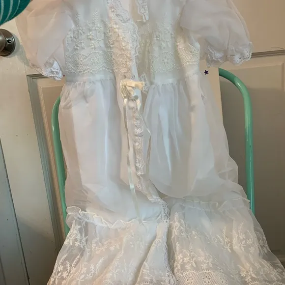 Vintage Phyllis Baby Wear Christening Coat, Dress, Slip, Hat, Bib, Shoes