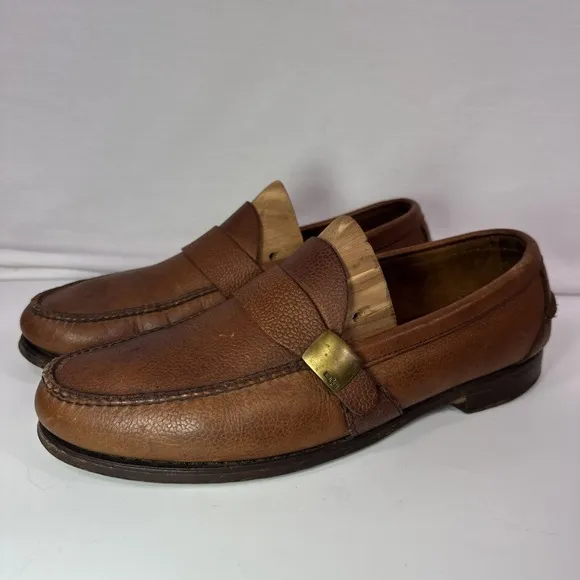 Vintage Polo Ralph Lauren Loafers Men's 9/10 Brown Leather Preppy Academia Penny