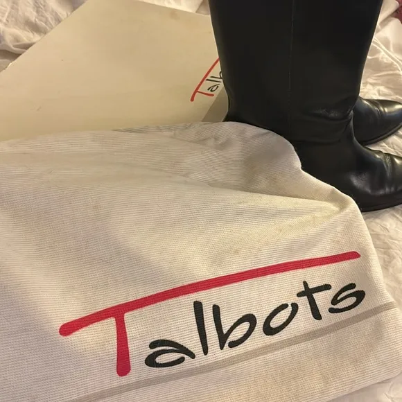 Vintage Talbots black Italian leather Riding boots. Circa 1986