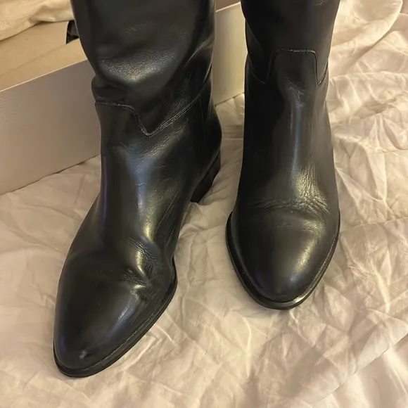 Vintage Talbots black Italian leather Riding boots. Circa 1986