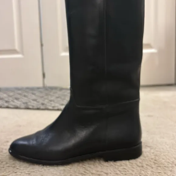 Vintage Talbots black Italian leather Riding boots. Circa 1986
