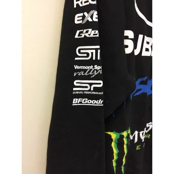 Vintage Y2K DC Shoes Hoodie Sz S Black Ken Block Monster Energy Subaru Full Zip