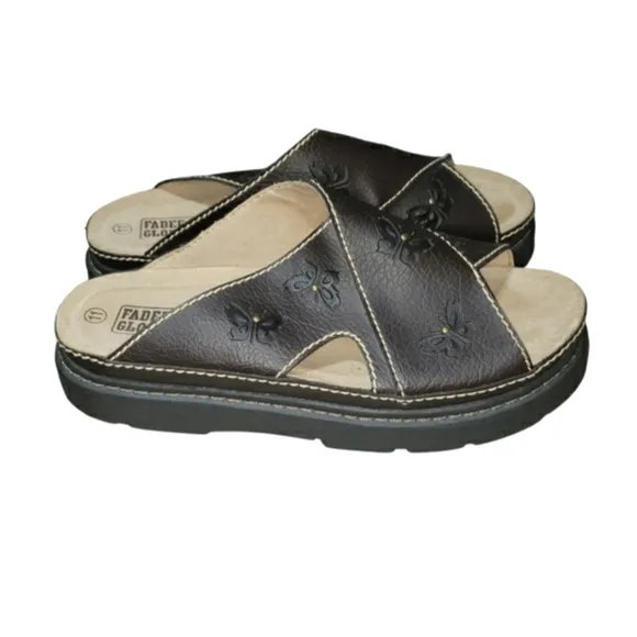 Vintage Y2K Faded Glory Monarch Butterfly Chunky Platform Sandals