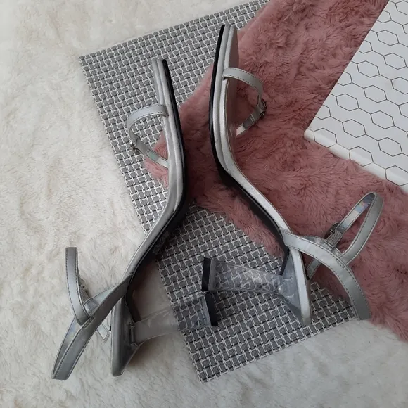 Vintage Y2K Metallic Square Toe Lucite Heels Rare Mootsies Tootsies 8.5