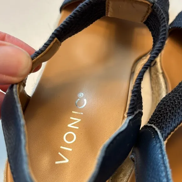 Vionic Calera Wedge Sandals, Navy, size 6.5 Wide, espadrille