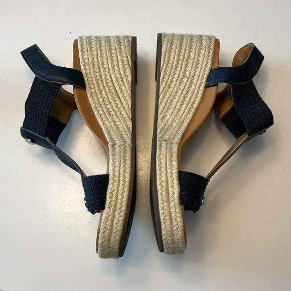 Vionic Calera Wedge Sandals, Navy, size 6.5 Wide, espadrille