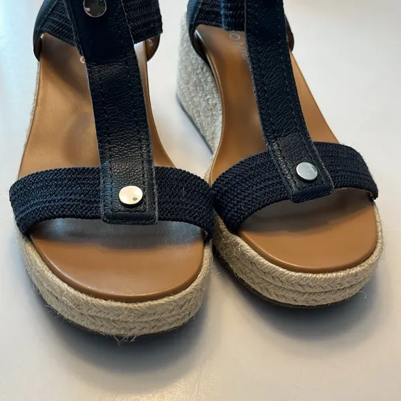 Vionic Calera Wedge Sandals, Navy, size 6.5 Wide, espadrille