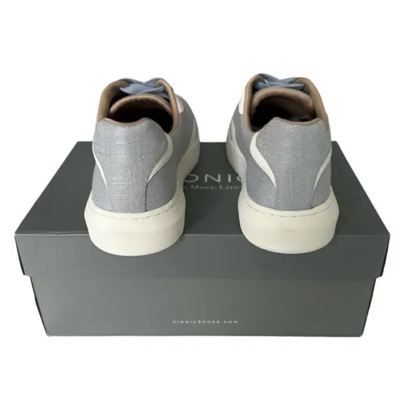 Vionic Elsa Women’s Lace Ip Casual Sneaker Blue Haze Met Linen Supportive Shoe