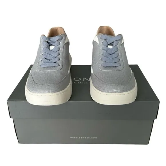 Vionic Elsa Women’s Lace Ip Casual Sneaker Blue Haze Met Linen Supportive Shoe