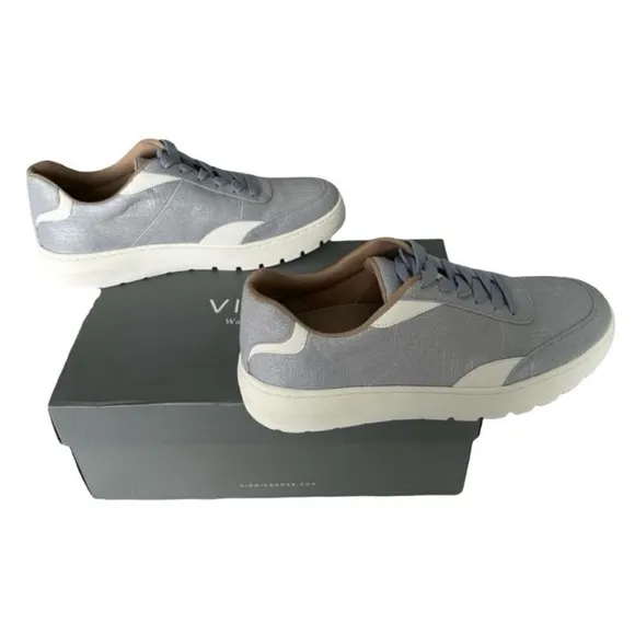 Vionic Elsa Women’s Lace Ip Casual Sneaker Blue Haze Met Linen Supportive Shoe