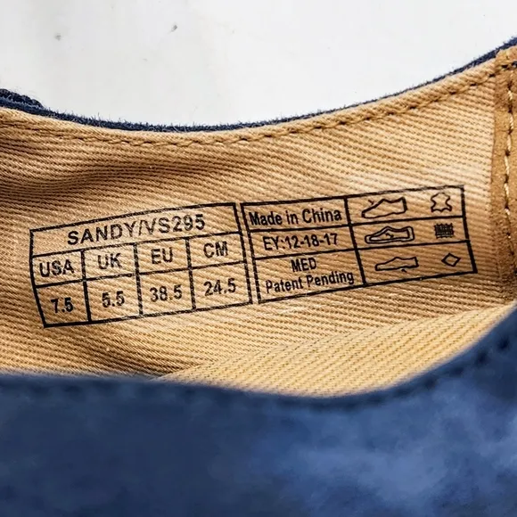 Vionic Lace Up Espadrille Flats Coast Sandy Suede Orthotic In Blue Size 7.5