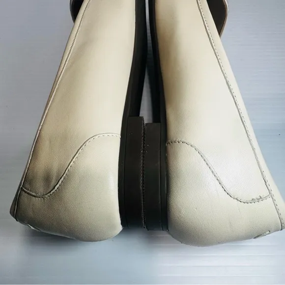 Vionic Savannah Cream Boa Metallic Leather Loafers Size 8 1/2