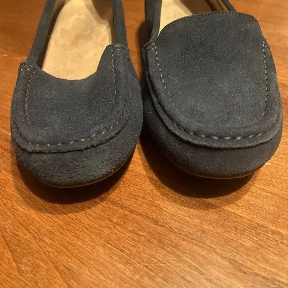 Vionic Women's Debbie Loafers Flats Shoes Size 9.5 Suede Slip On Orthotic Navy