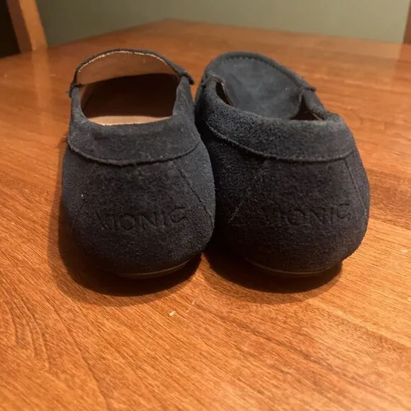 Vionic Women's Debbie Loafers Flats Shoes Size 9.5 Suede Slip On Orthotic Navy