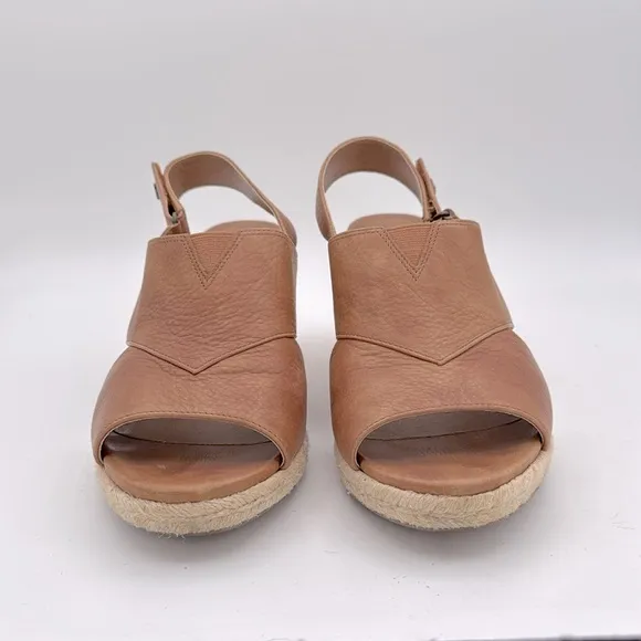 Vionic Women's Zamar slingback cognac leather Wedge espadrille open toe Sandals