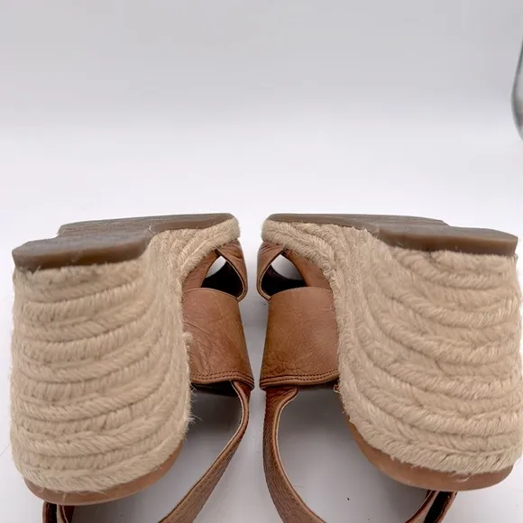 Vionic Women's Zamar slingback cognac leather Wedge espadrille open toe Sandals