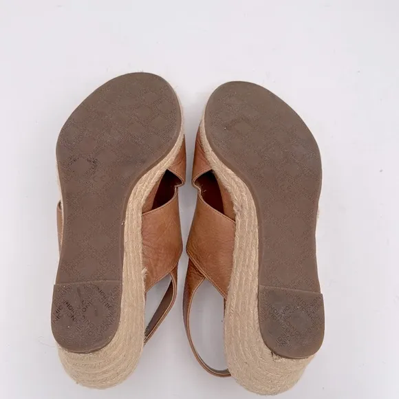 Vionic Women's Zamar slingback cognac leather Wedge espadrille open toe Sandals