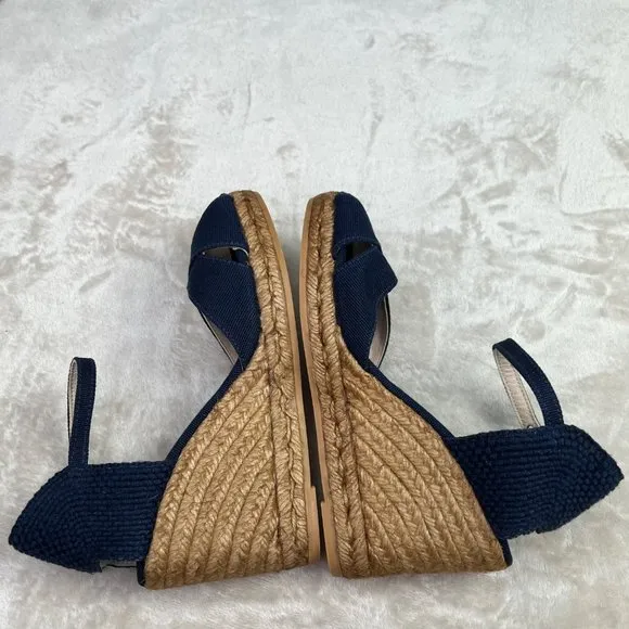 Viscata Aiguablava Canvas Espadrille Sandals 36 US 5.5 6 Navy Blue Buckle NWOT