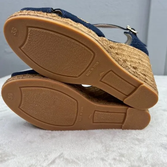 Viscata Aiguablava Canvas Espadrille Sandals 36 US 5.5 6 Navy Blue Buckle NWOT