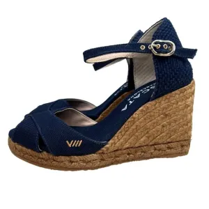 Viscata Aiguablava Canvas Espadrille Sandals 36 US 5.5 6 Navy Blue Buckle NWOT