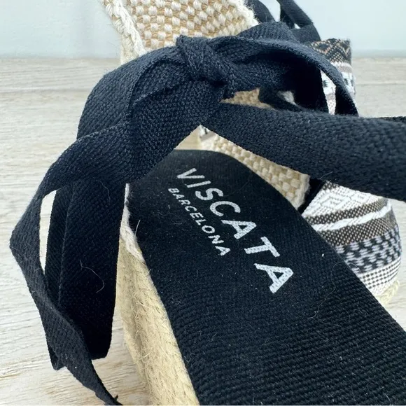 Viscata Barcelona Escala Espadrille Wedge Sandals Lace Up size 41