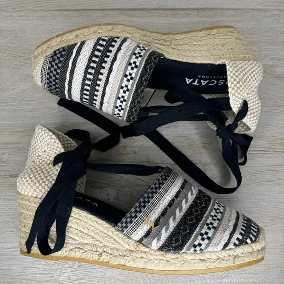 Viscata Barcelona Escala Espadrille Wedge Sandals Lace Up size 41