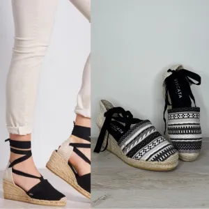 Viscata Barcelona Escala Espadrille Wedge Sandals Lace Up size 41