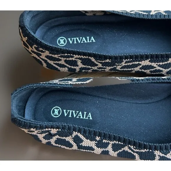 Vivaia Aria 5° Pointed Toe Ballet Flats Animal Water Repellant Size 40.5 US 9.5