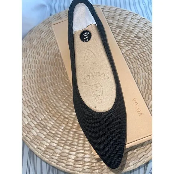 VIVAIA Pointed-Toe Water‎ Repellent Ballet Flats EU37 US6.5