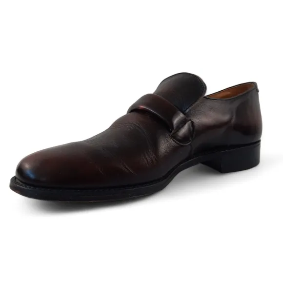 Vtg 70's REDLEAF JOHN WANAKER England Minimaist Loafer Cordovan Color Loafers 9