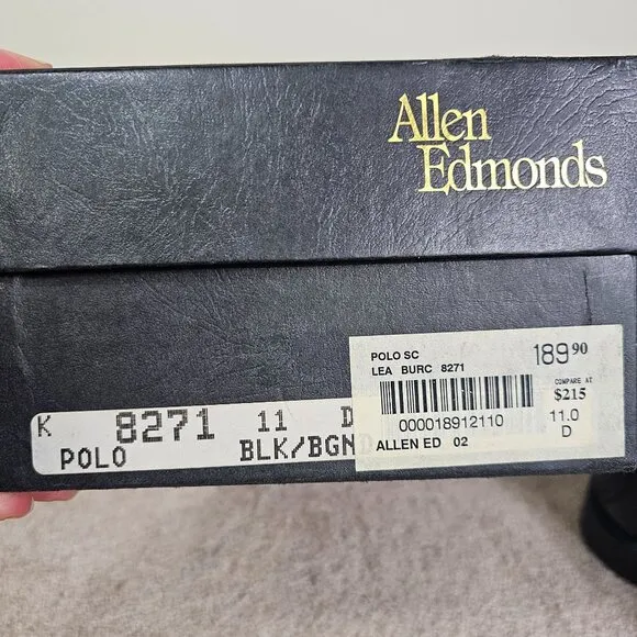 VTG 90s Allen Edmonds Leather Polo Dress Shoes Sz 11 Black Burgundy Quiet Luxury