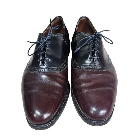 VTG 90s Allen Edmonds Leather Polo Dress Shoes Sz 11 Black Burgundy Quiet Luxury
